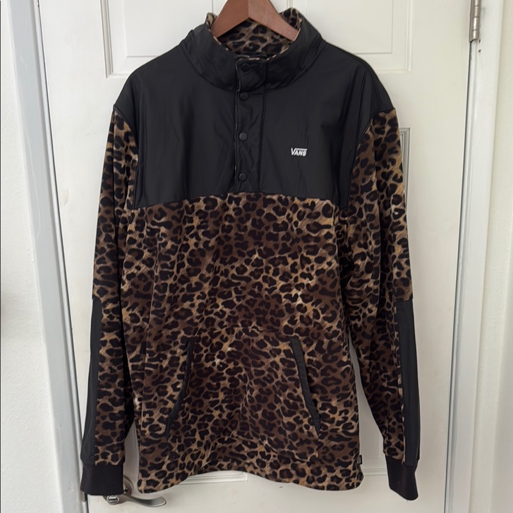 Vans Black and Leopard Print Pullover